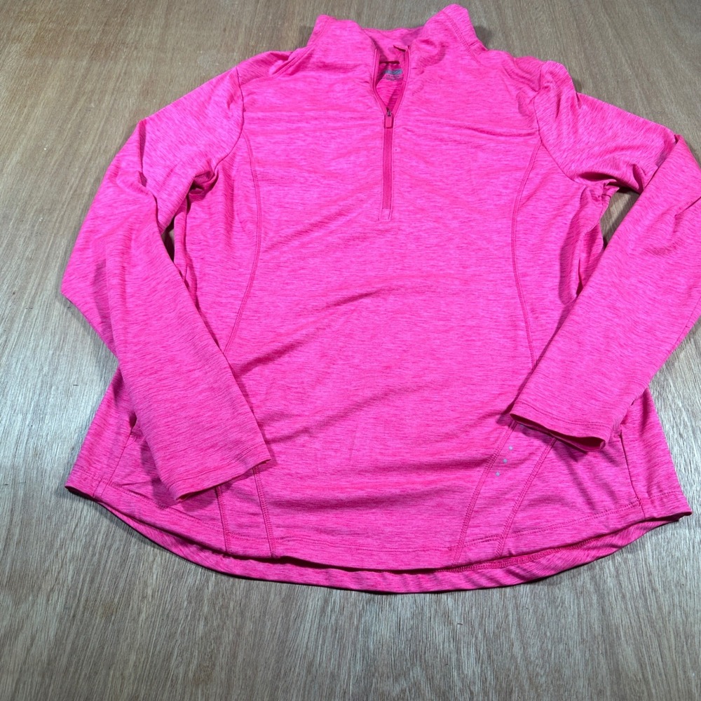 Avia Girls Large 12-14 Pink Quarter Zip Athletic Pullover Long Sleeve Active Top